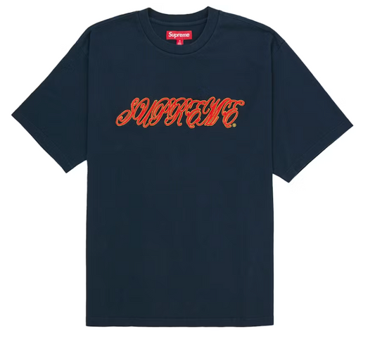 Supreme Raised Script Tee "Navy"