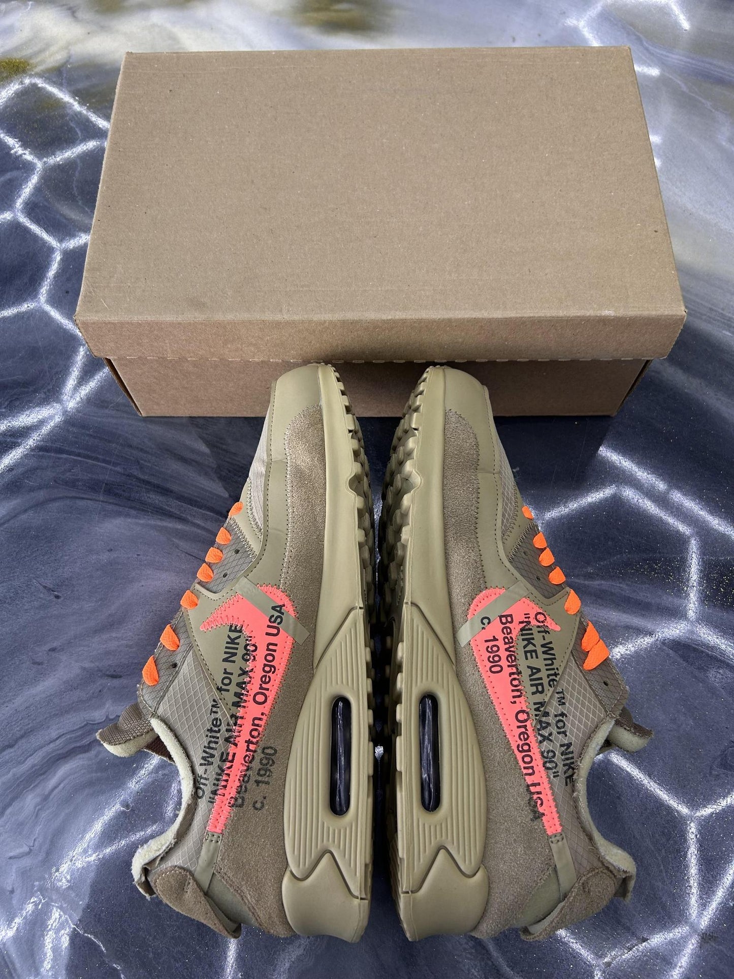 Nike X Off White Air Max 90 "Desert Ore" Used Size 13