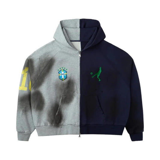 HMDD Arnold Palmer Zip Up "Grey/Navy"