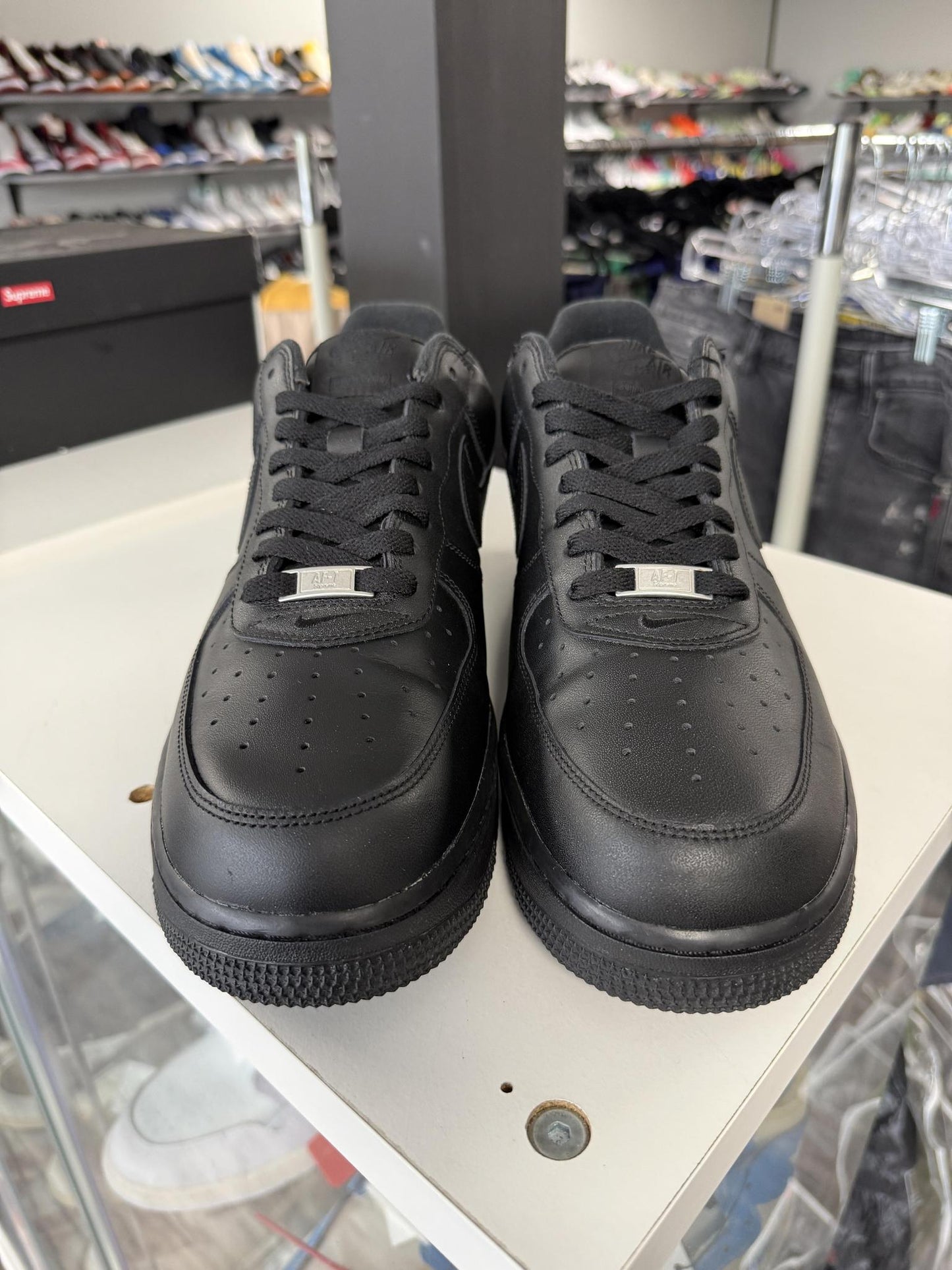 Nike Air Force One Low Supreme Black Used Size 12.5