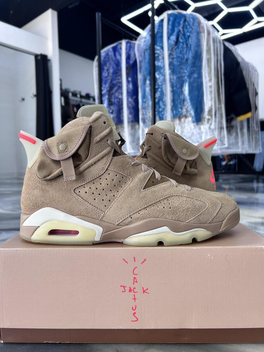 Jordan 6 X Travis Scott "British Khaki" Used Size 13