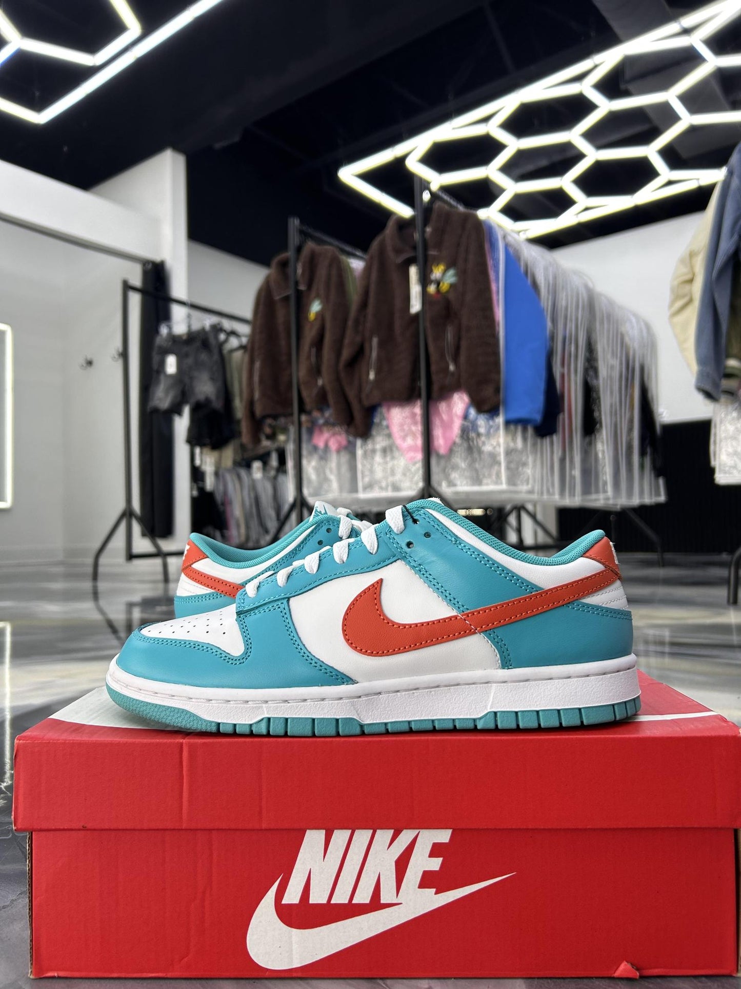 Nike Dunk Low "Miami Dolphins" Used Size 8.5