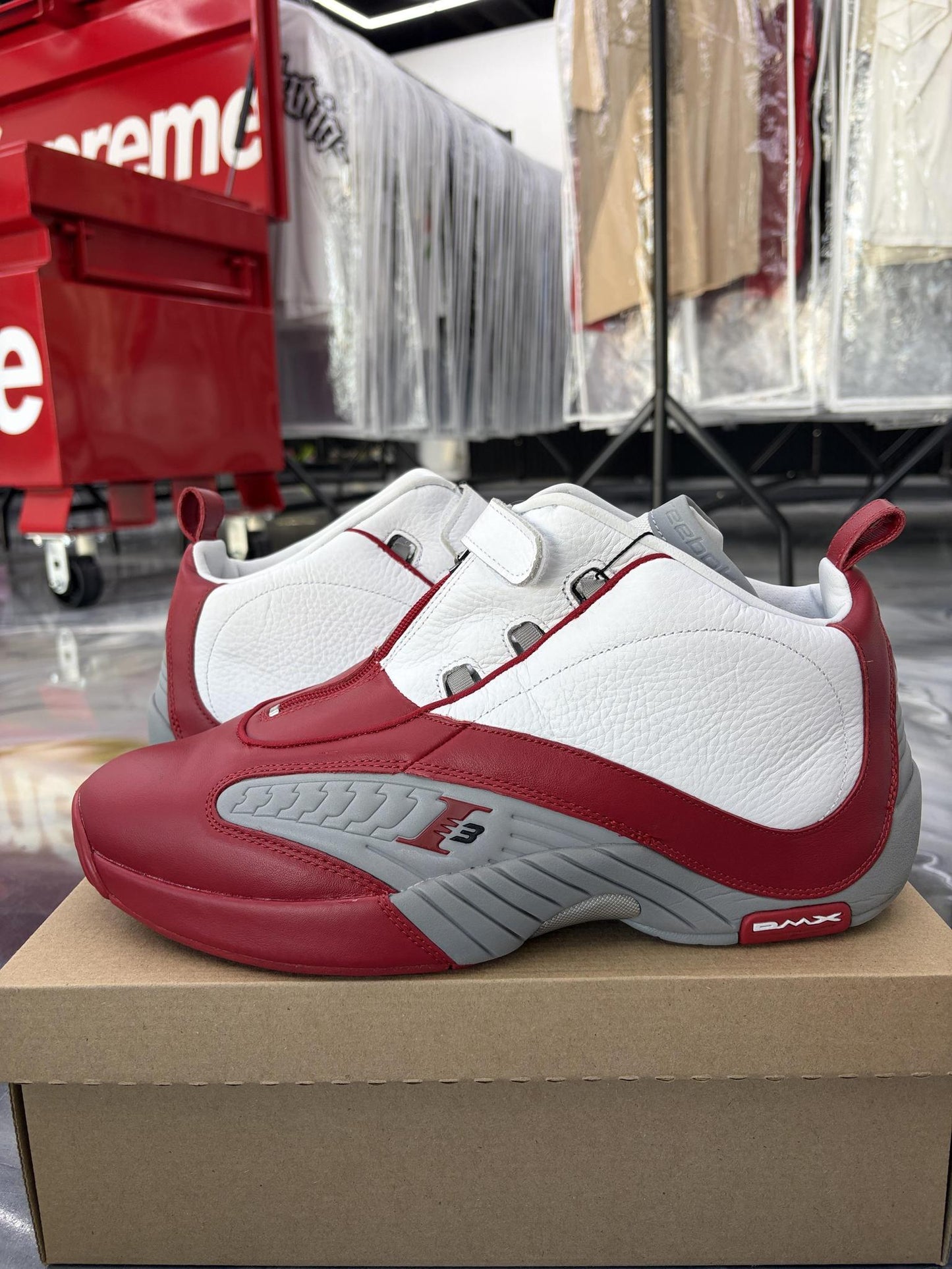 Reebok Answer 4 "Red White" Used Size 14