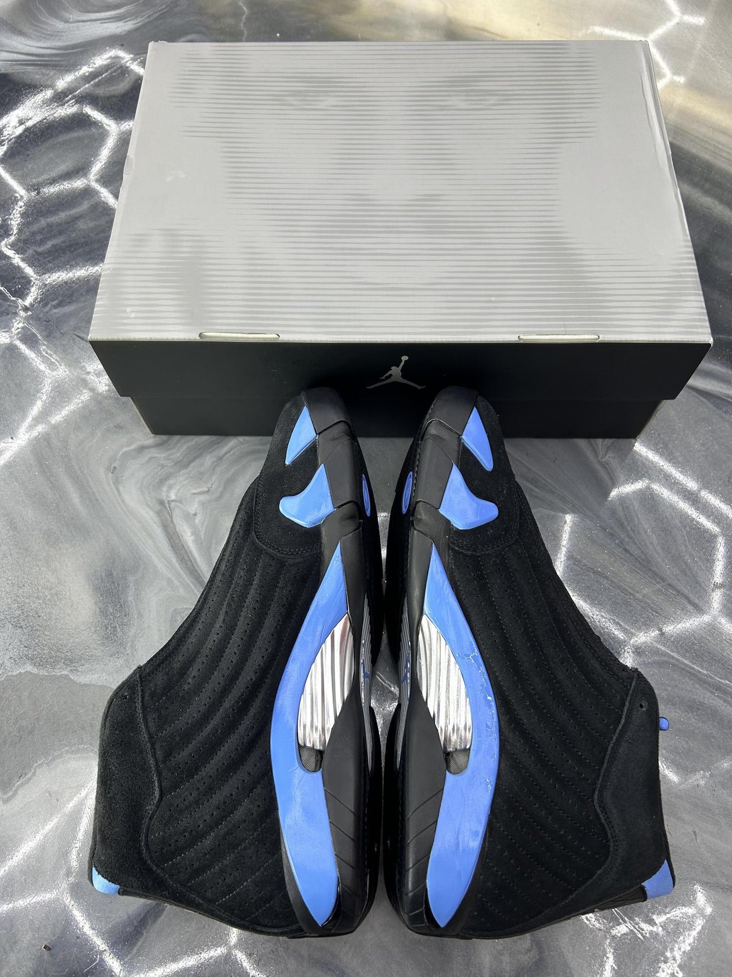 Jordan 14 "Black University Blue" Used Size 14