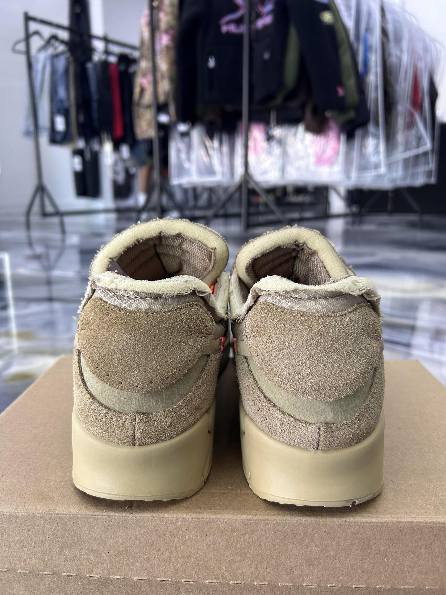 Nike X Off White Air Max 90 "Desert Ore" Used Size 13