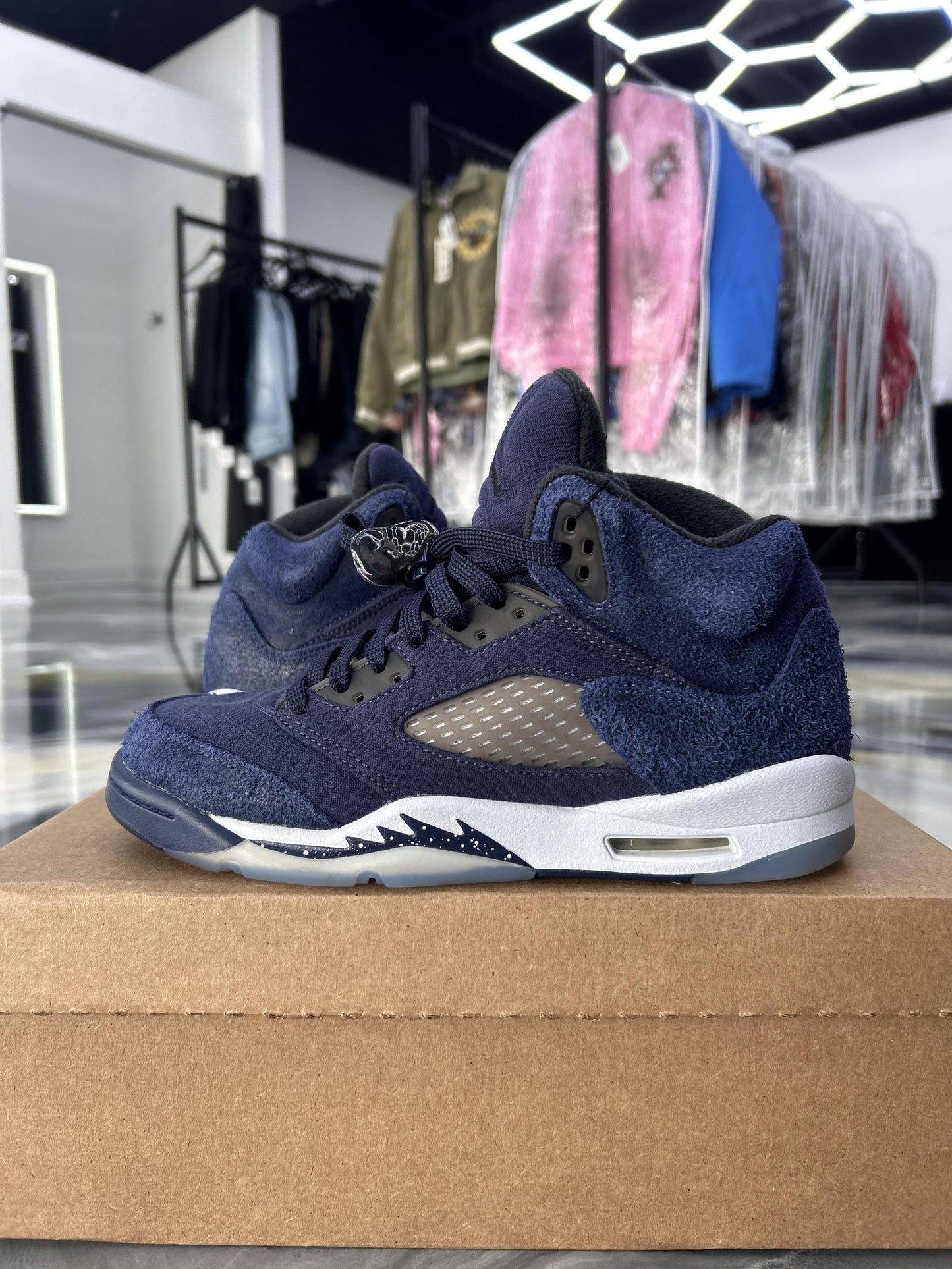 Jordan 5 "Midnight Navy" Used Size 5.5Y/7W