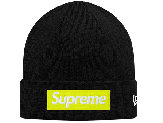 Supreme New Era Logo Beanie "Black/Lime Green"