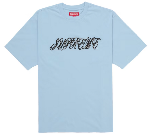 Supreme Raised Script Tee "Light Blue"