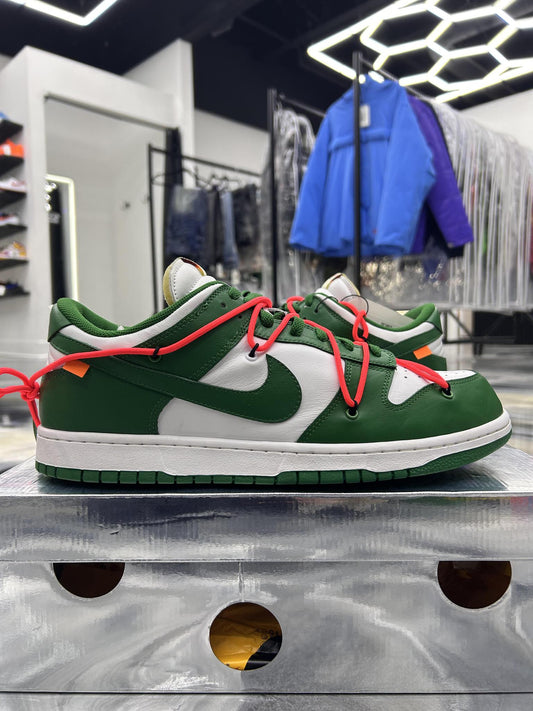 Nike Dunk Low Off White "Pine Green" Used Size 14