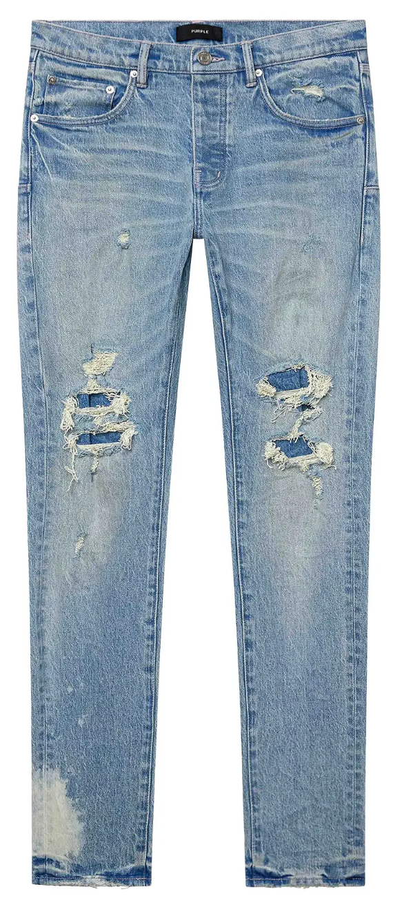 Purple P001 Skinny Repaired "Light Wash"