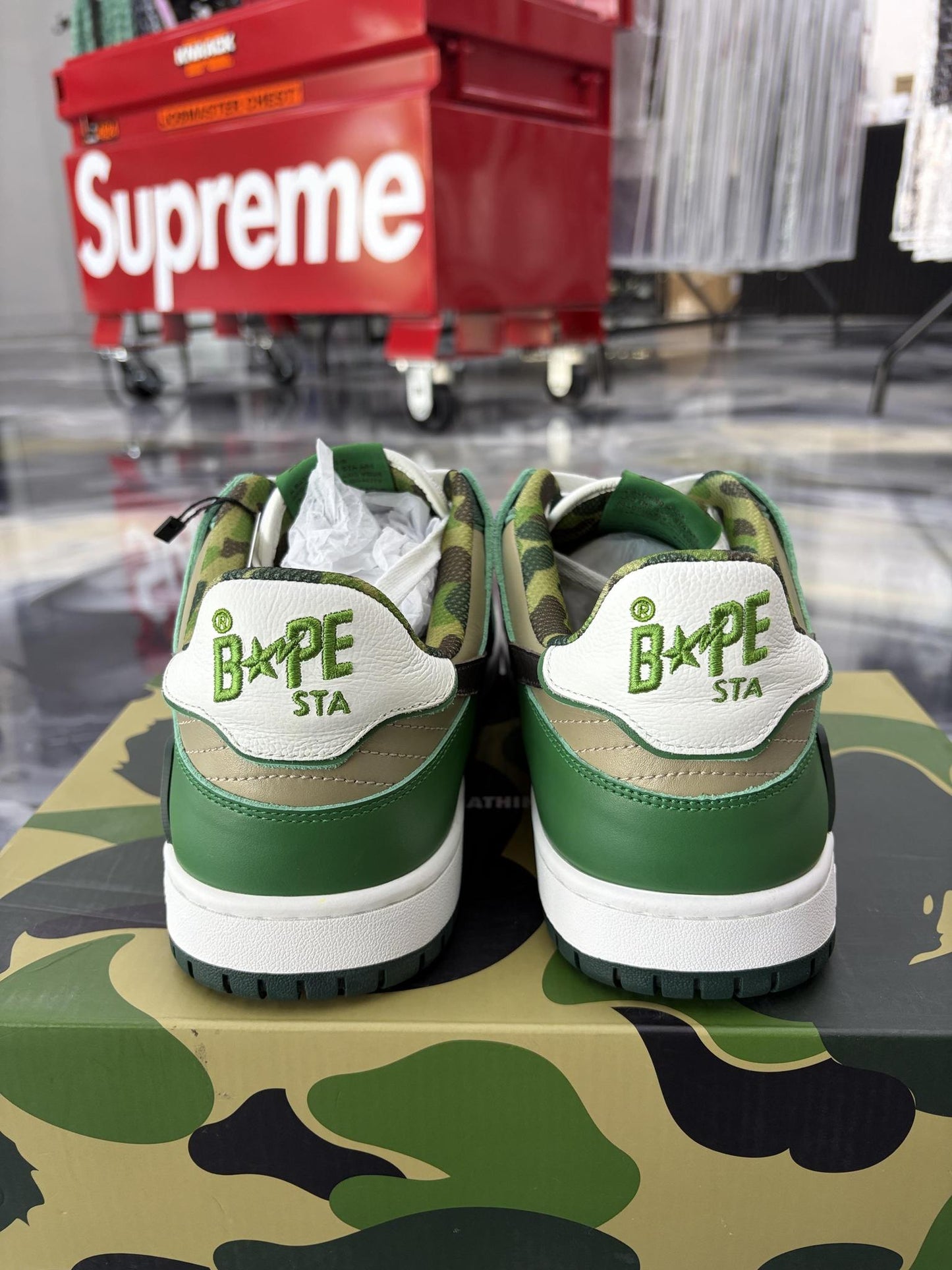 A Bathing Ape Bape Sk8 Sta "Camo" Used Size 13