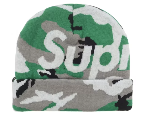 Supreme Big Logo Beanie "Green Camo"