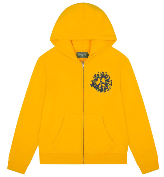 Denim Tears Zip Up Hoodie "University Yellow"