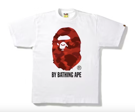 Bape Tee Big Head ABC Camo "White Red"