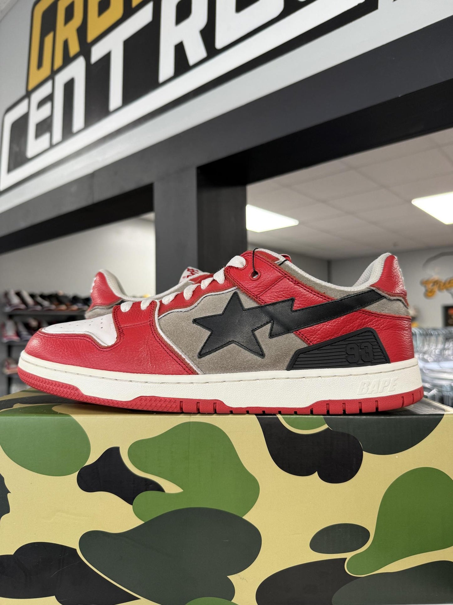 Bape Sk8 "Red Grey" Used Size 13