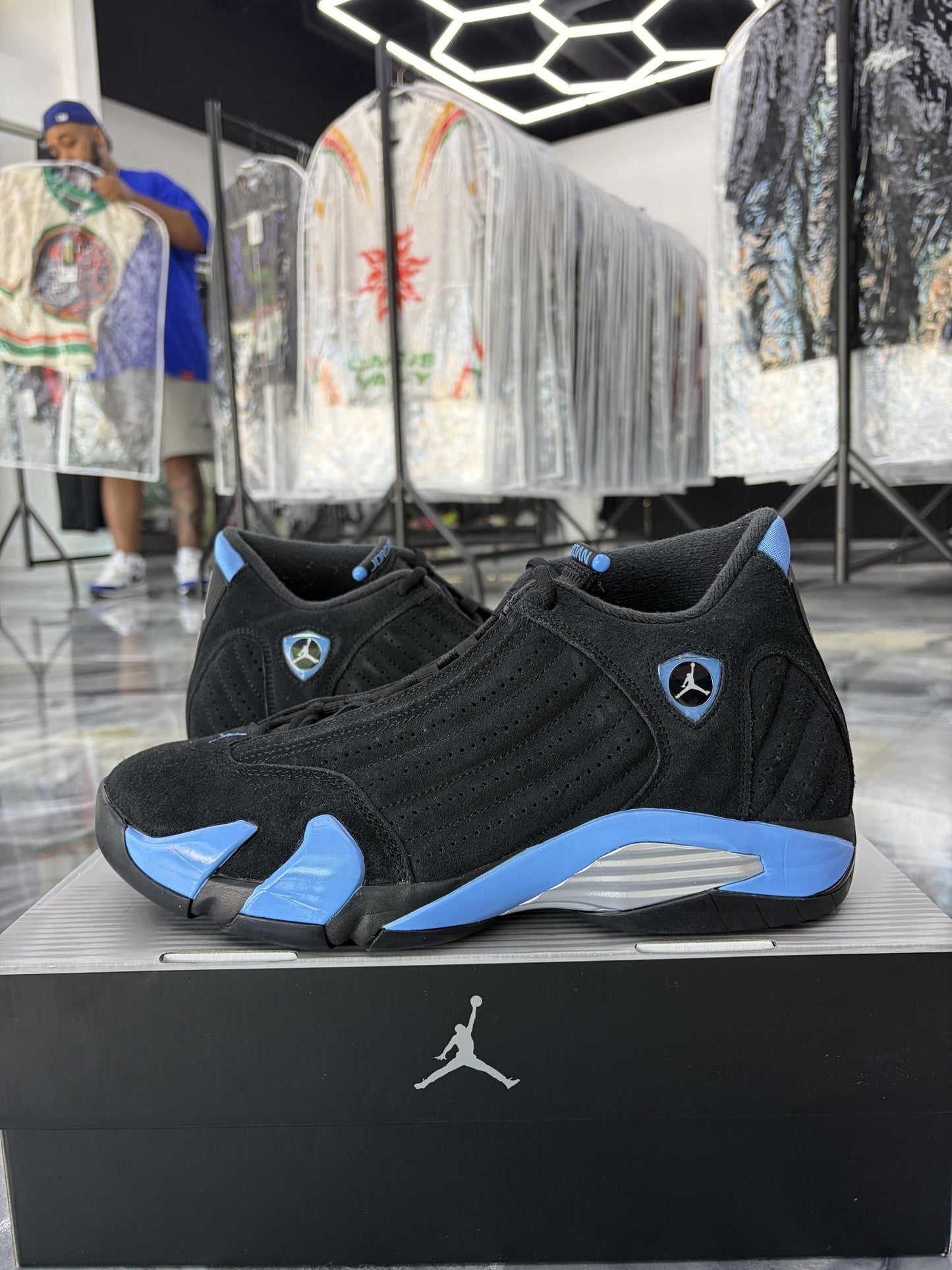 Jordan 14 "University Blue" Used Size 11.5