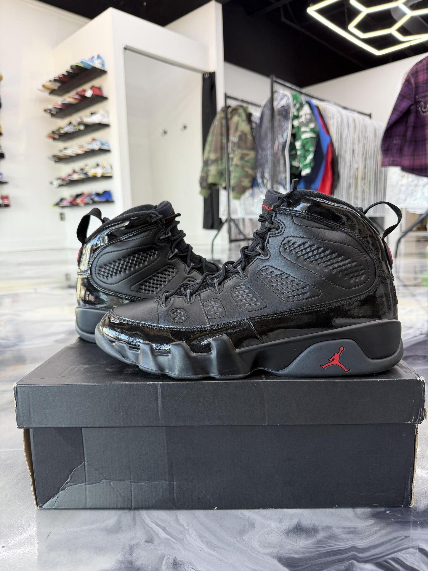 Jordan 9 "Patent Bred" Used Size 12