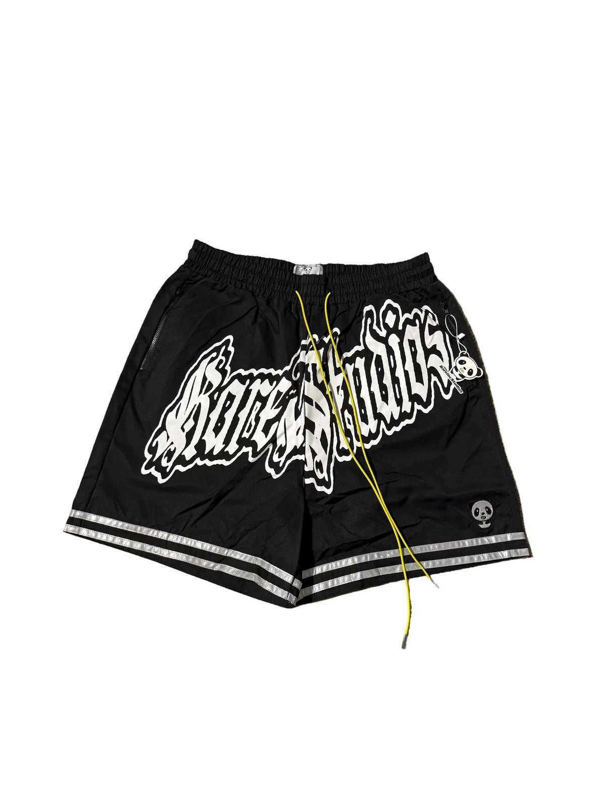 Rare Inc Studios Logo Nylon Shorts "Black/White"