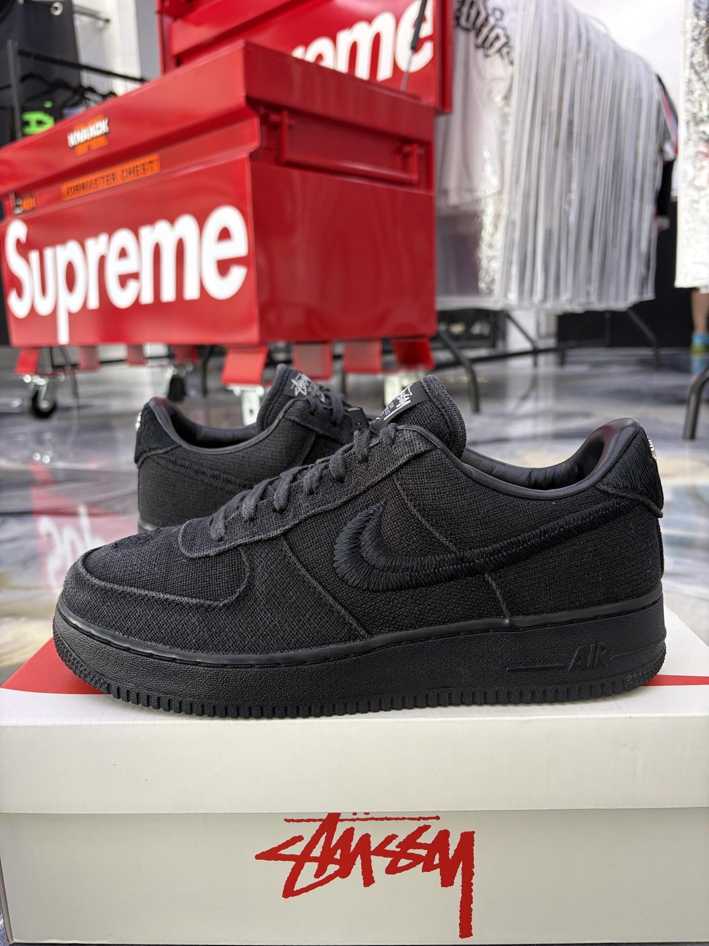 Nike Air Force 1 "Stussy Black" Used Size 9