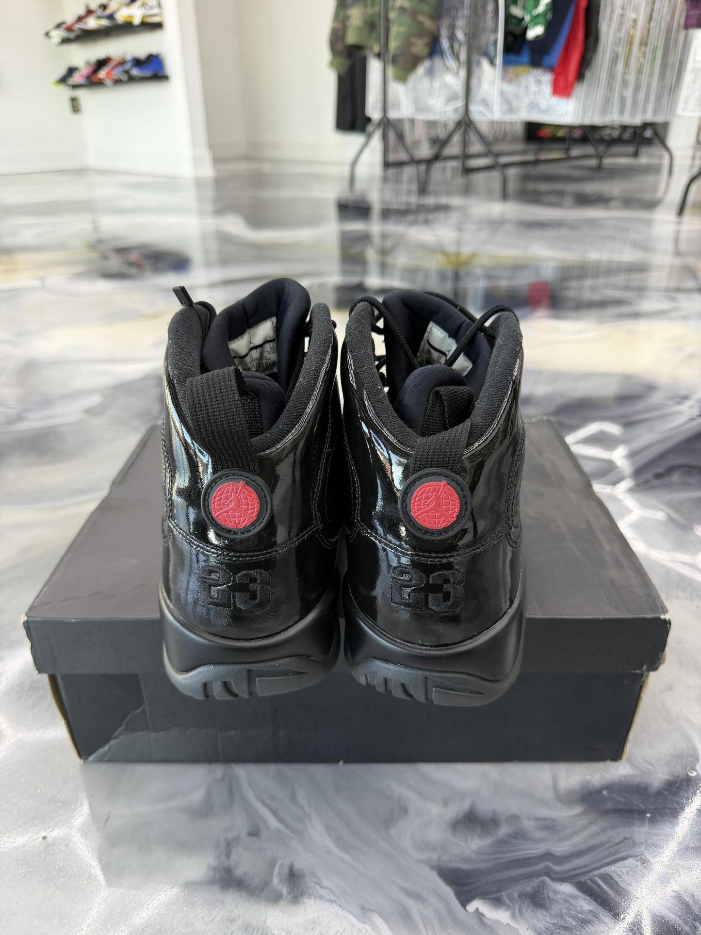 Jordan 9 "Patent Bred" Used Size 12
