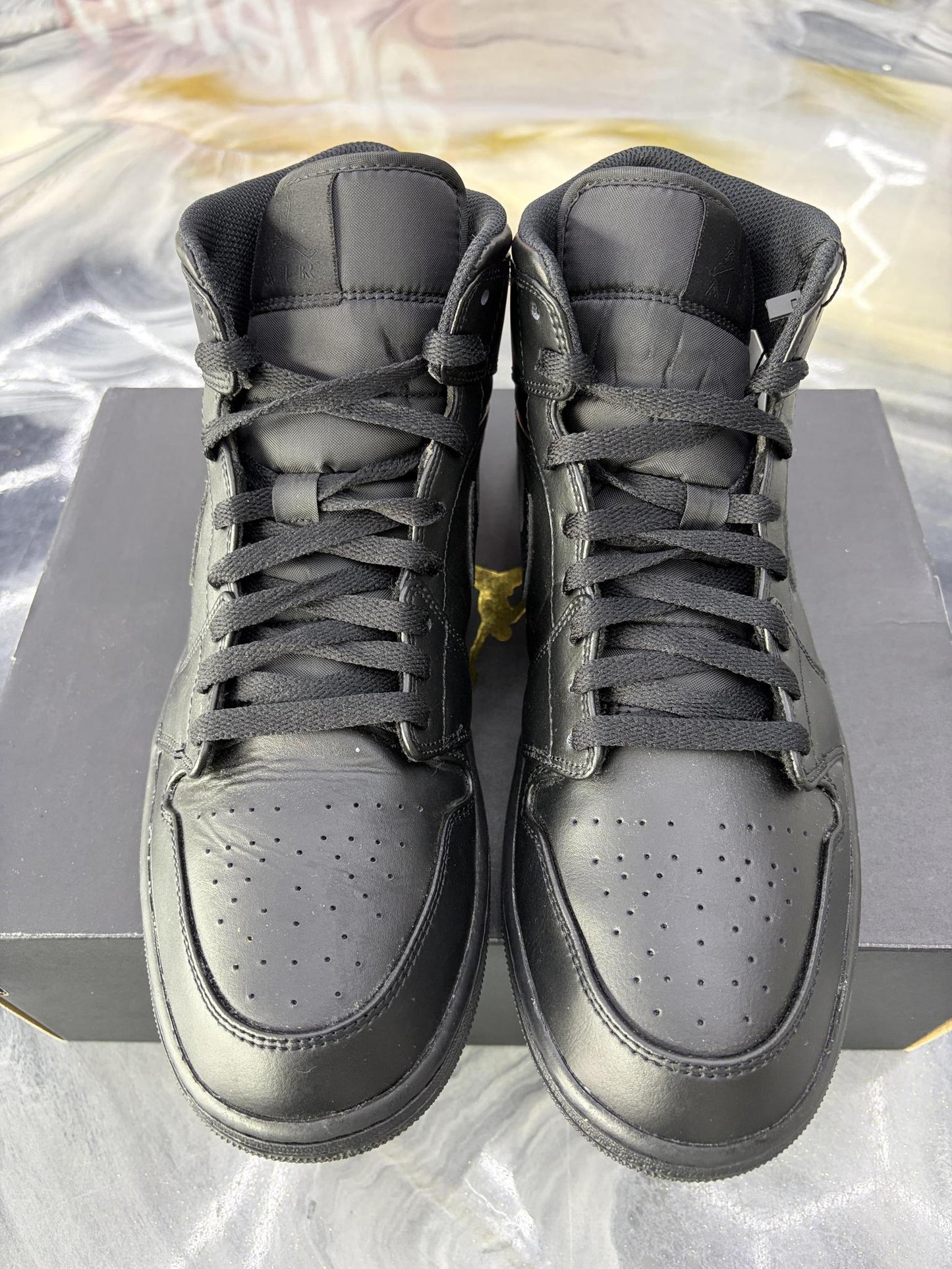Jordan 1 Mid "Triple Black" Used Size 12