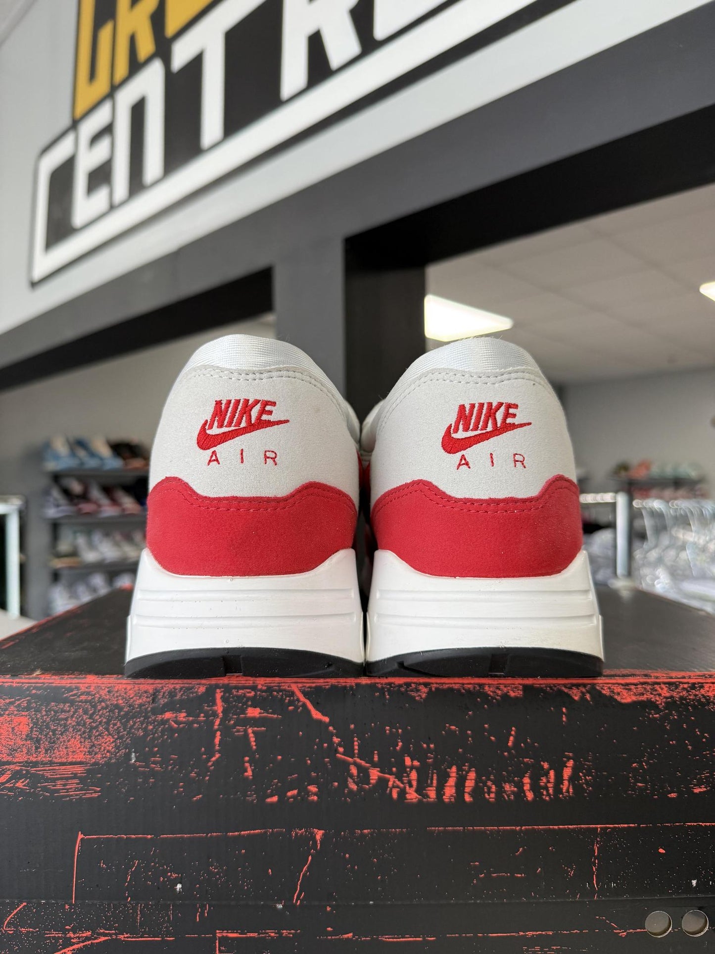 Nike Air Max 1 "Big Bubble University Red" Used Size 14