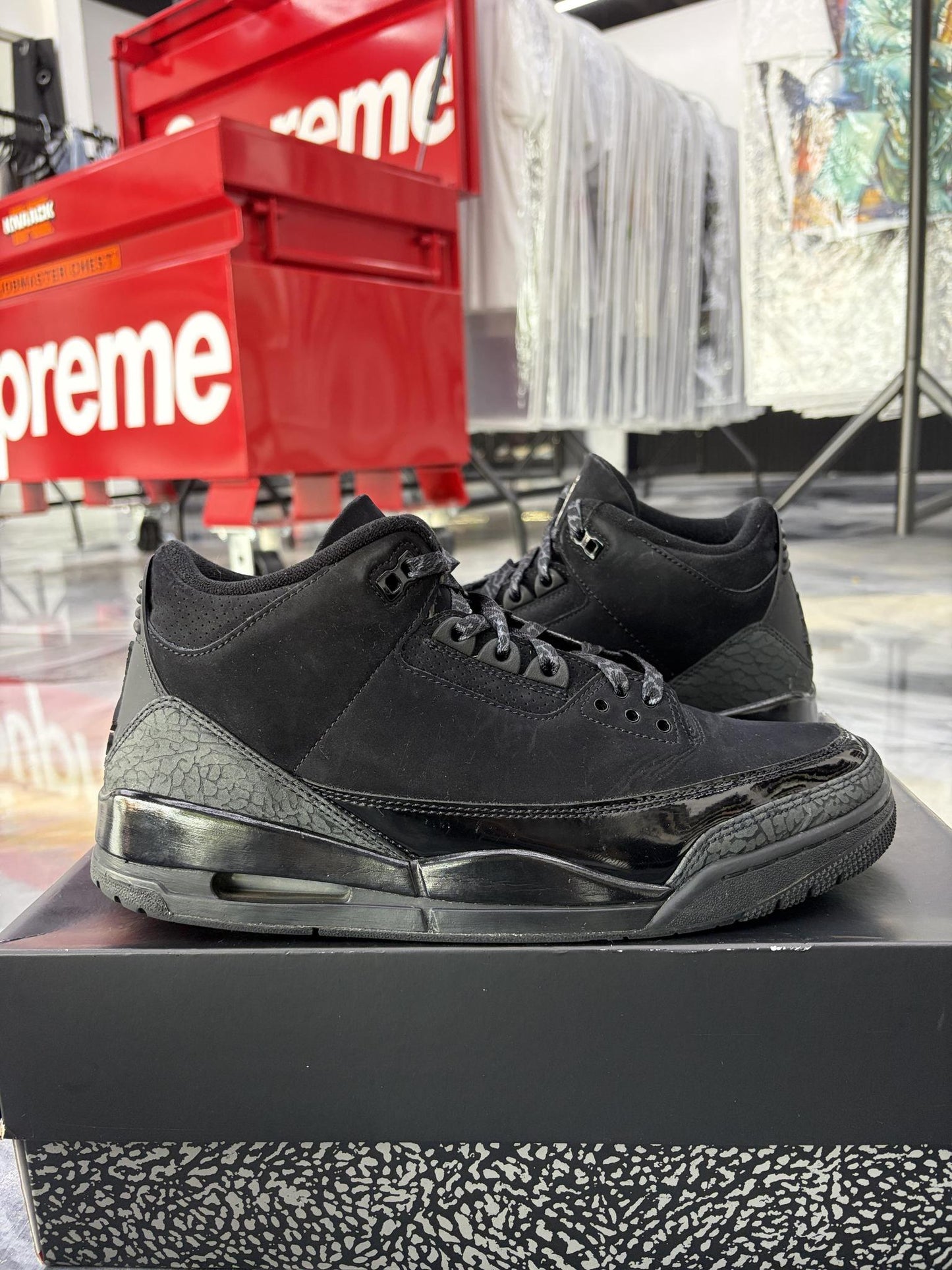 Jordan 3 "Black Cat" Used Size 10.5