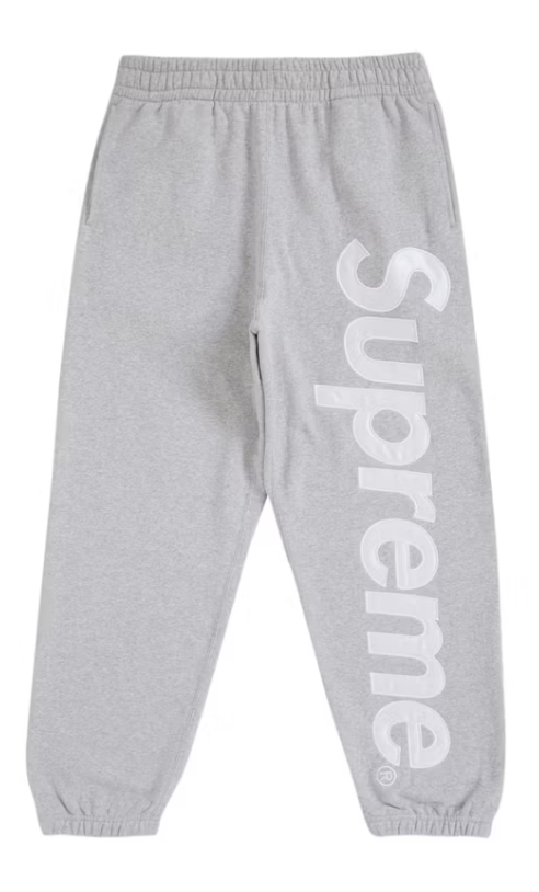 Supreme Satin Appliqué Sweatpants "Grey"