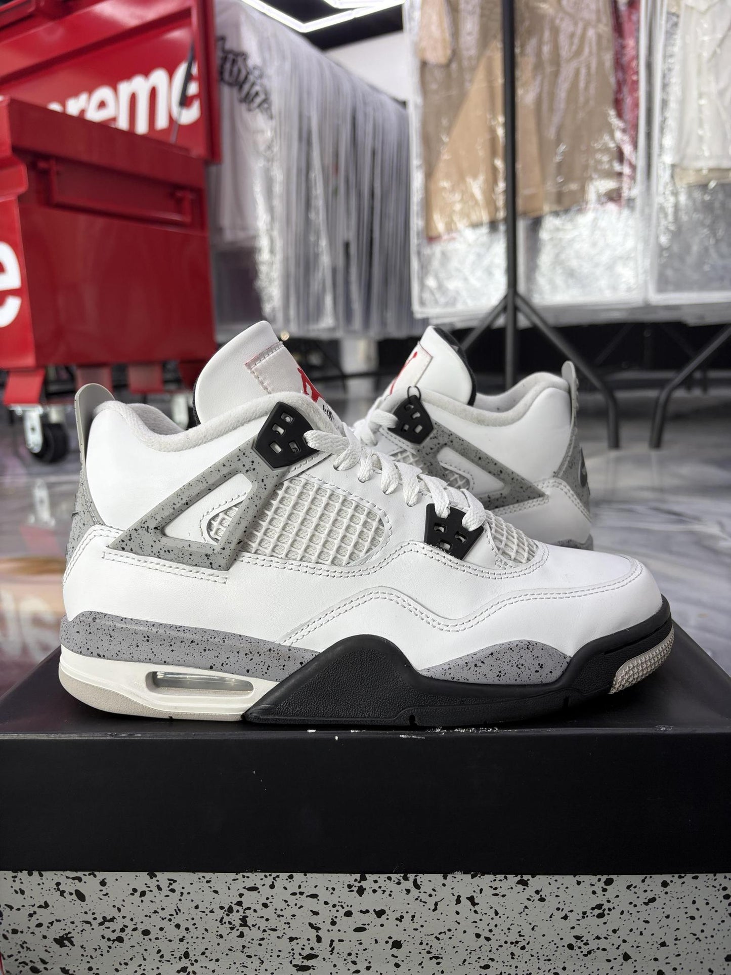 Jordan 4 "White Cement" Used Size 7Y/8.5W