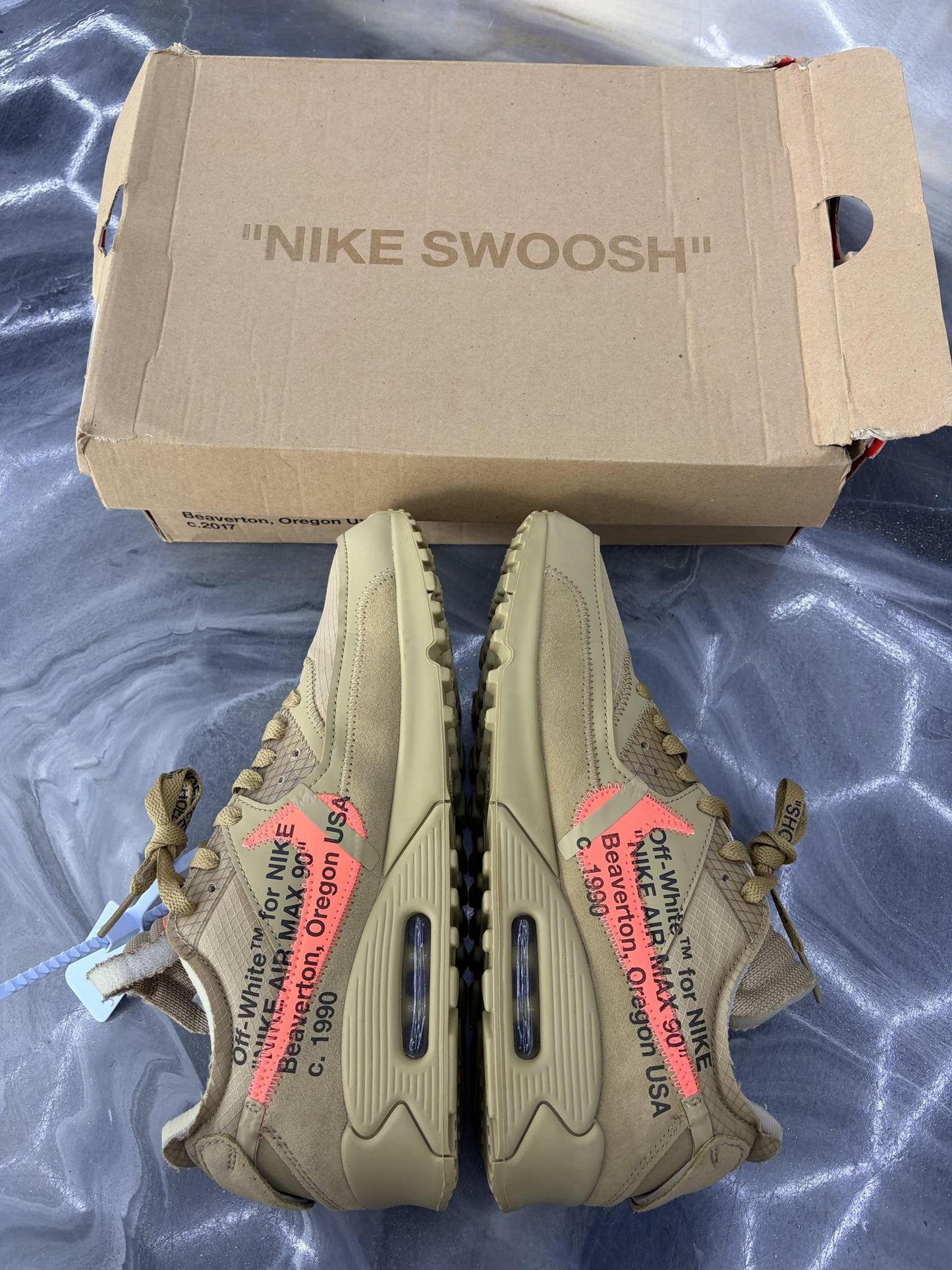 Nike Air Max 90 Off White "Desert Ore" Used Size 9