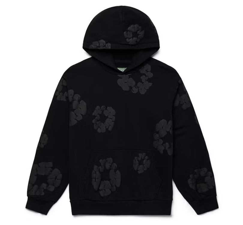 Denim Tears Cotton Wreath Hoodie "Black/Black"