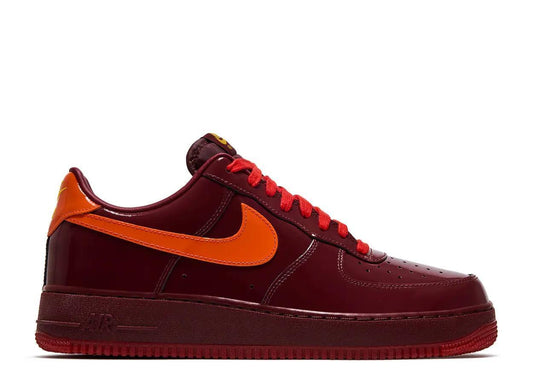 Nike Air Force One Low Patent Leather "Dark Team Red Safety Orange"