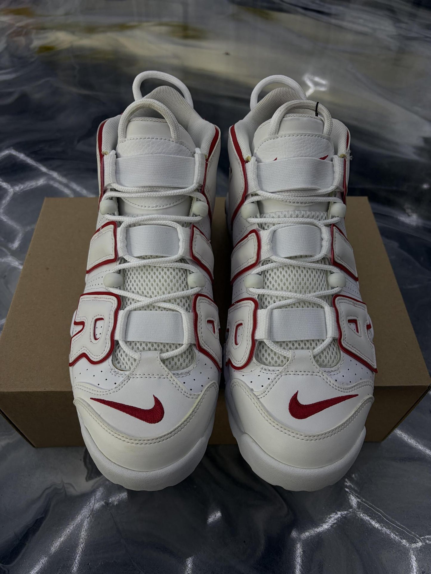 Nike Air Uptempo "White Red" Used Size 10.5
