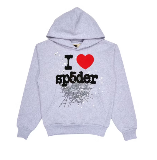 Sp5der Hoodie "I Love Sp5der Grey"
