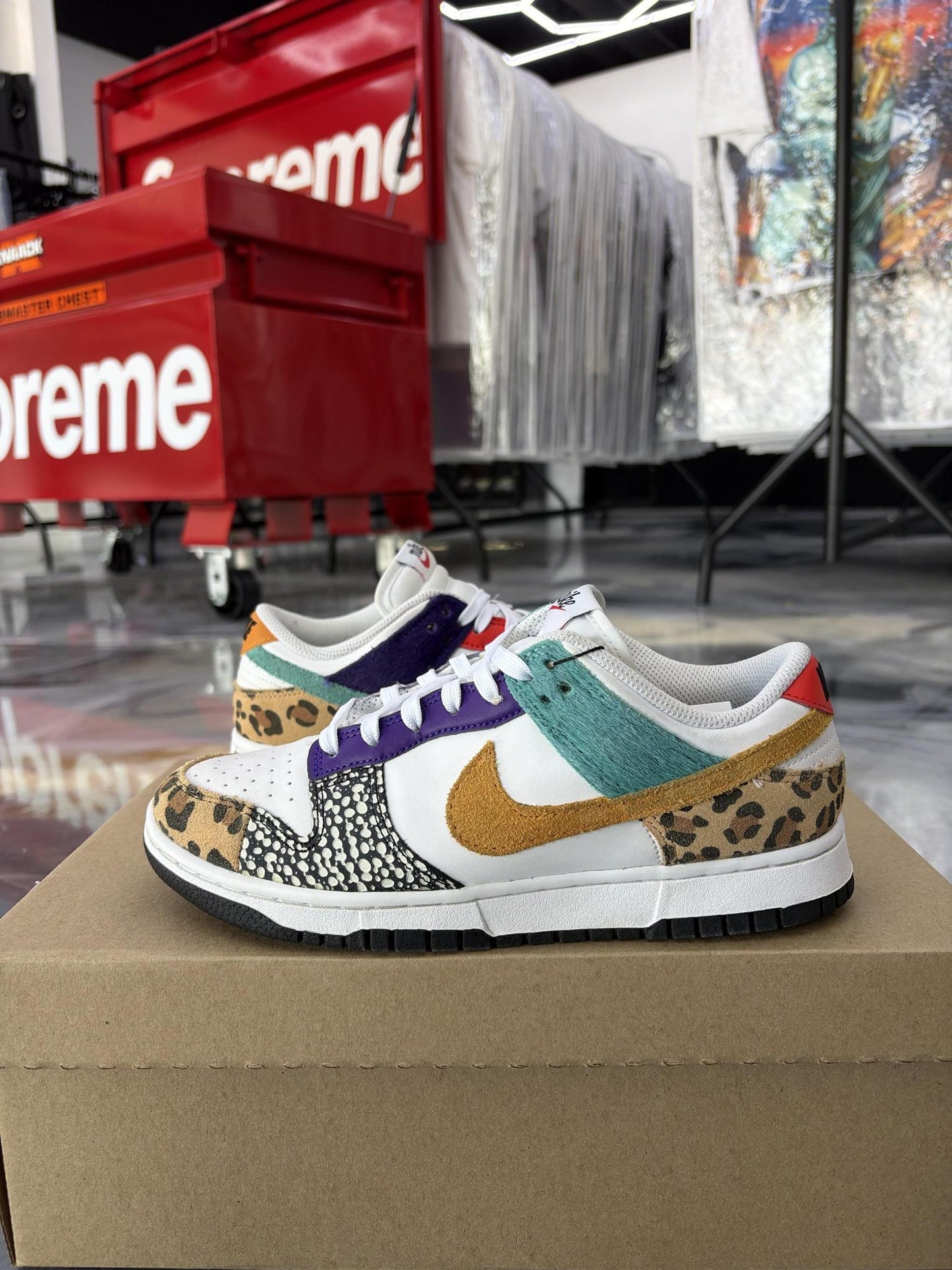 Nike Dunk Low "Safari Mix" Used Size 6Y/7.5W