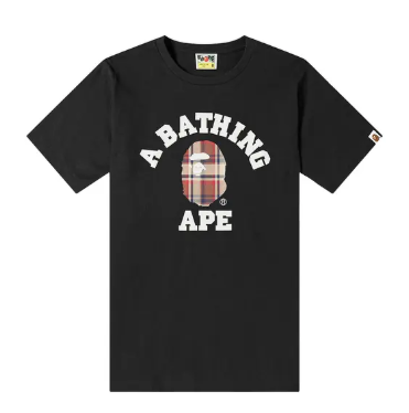 Bape College Tee "Checkered Black"