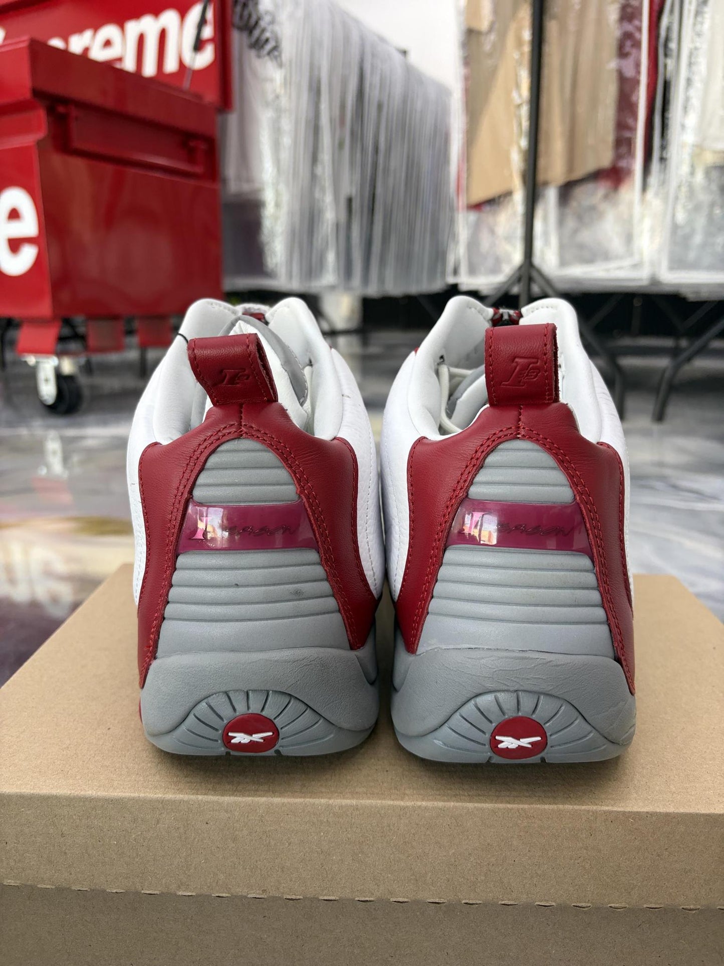Reebok Answer 4 "Red White" Used Size 14