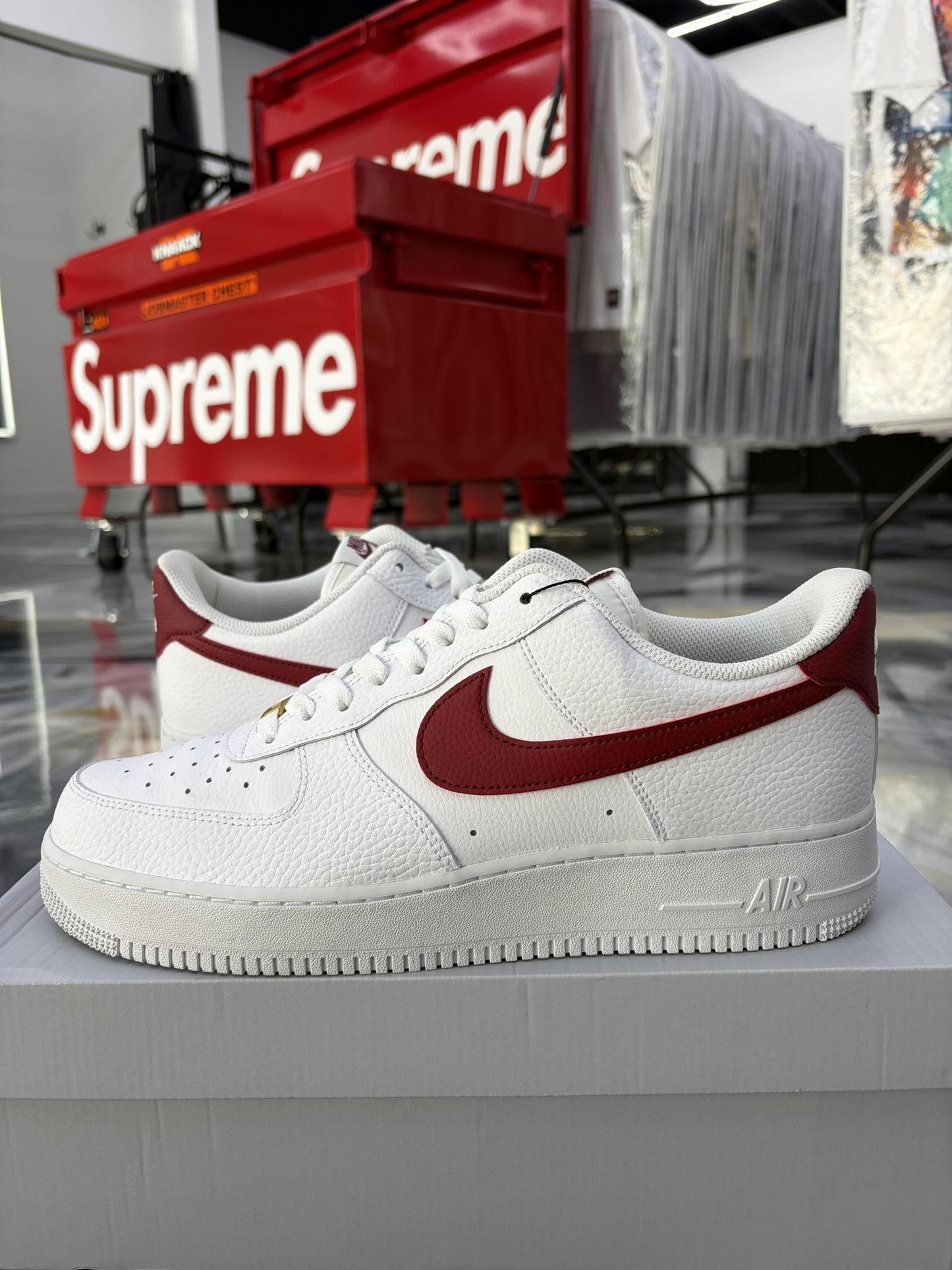 Nike Air Force 1 Low "White Red" Used Size 12