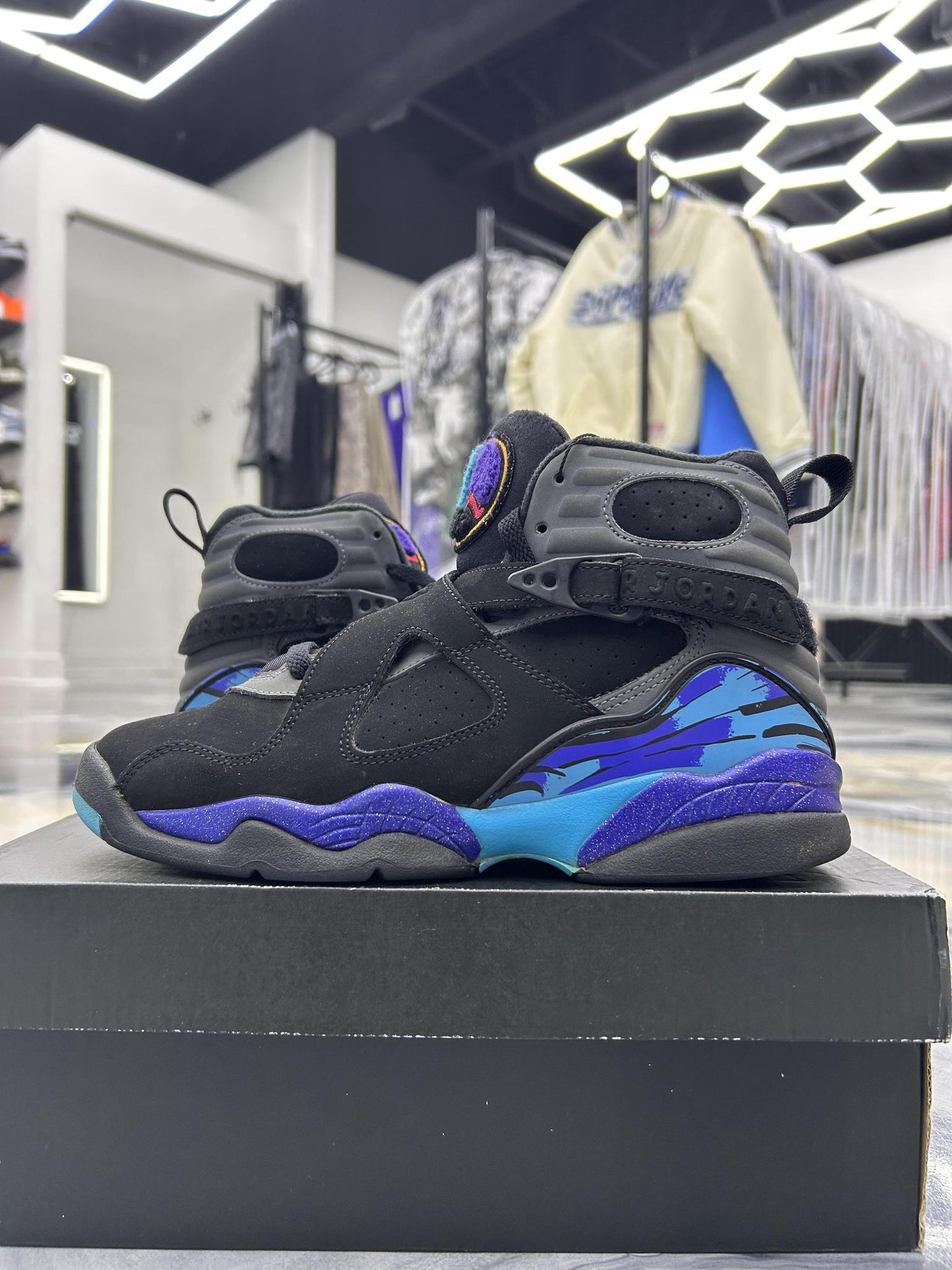 Jordan 8 "Aqua" Used Size 5.5Y/7W
