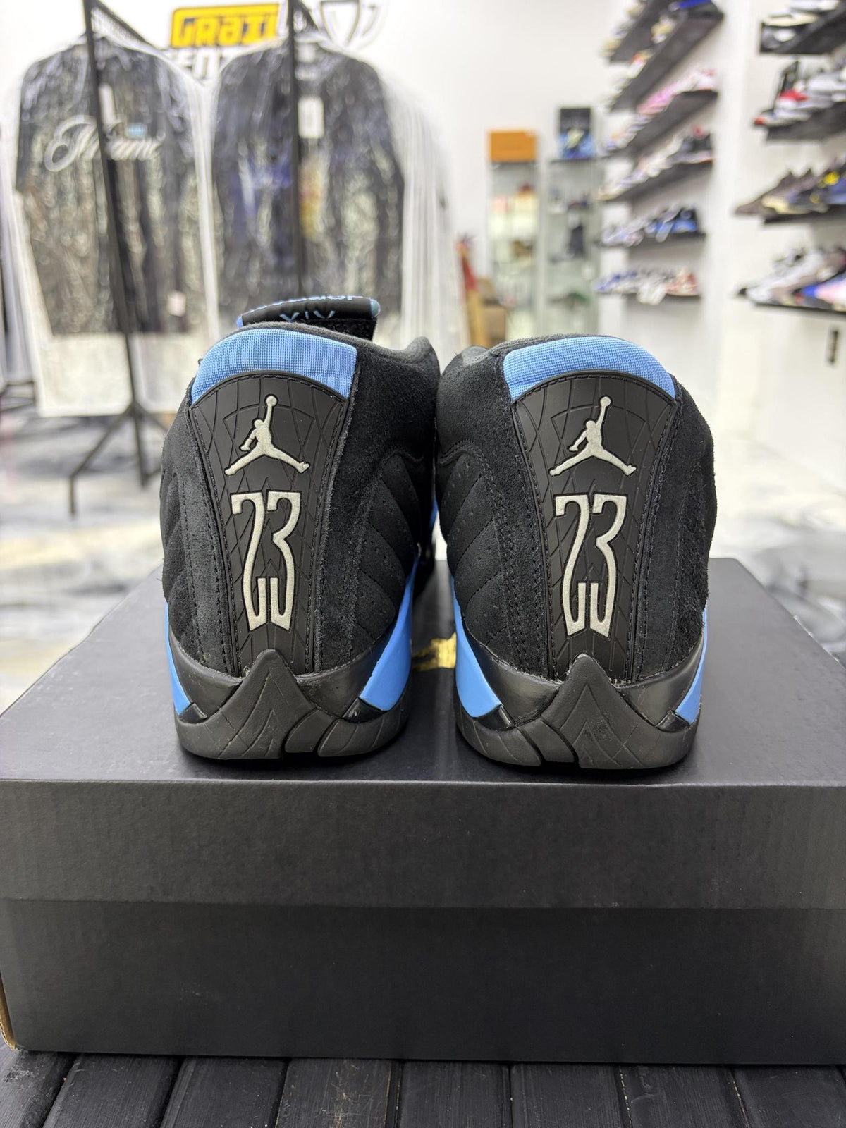 Jordan 14 "University Blue" Used Size 7Y/8.5W