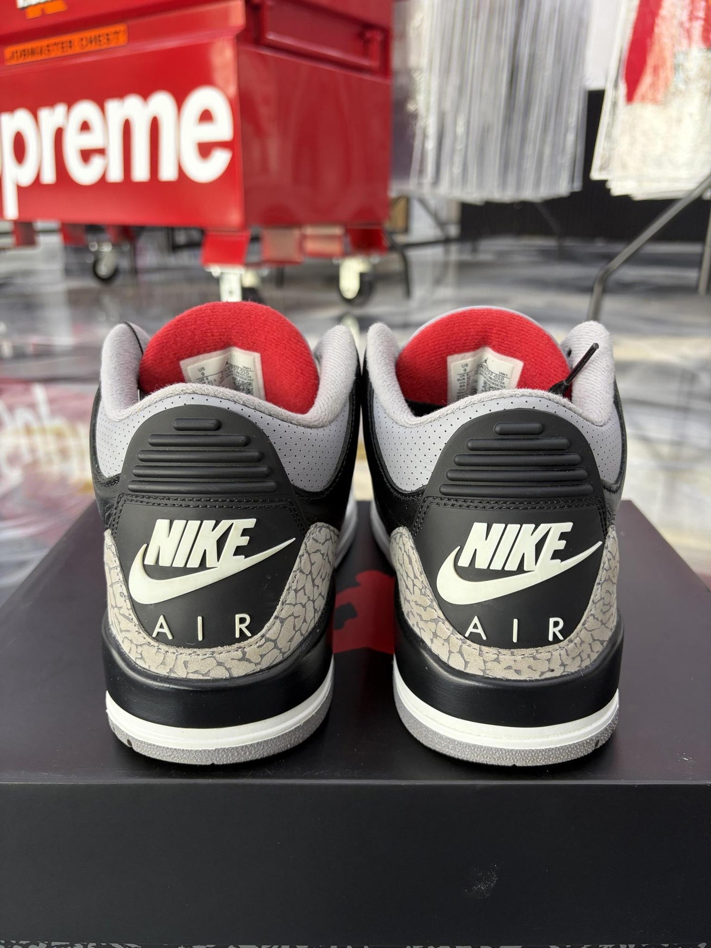 Jordan 3 "Black Cement" Used Size 9