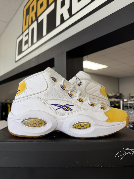Reebok Question Mid "Yellow Toe" Used Size 11