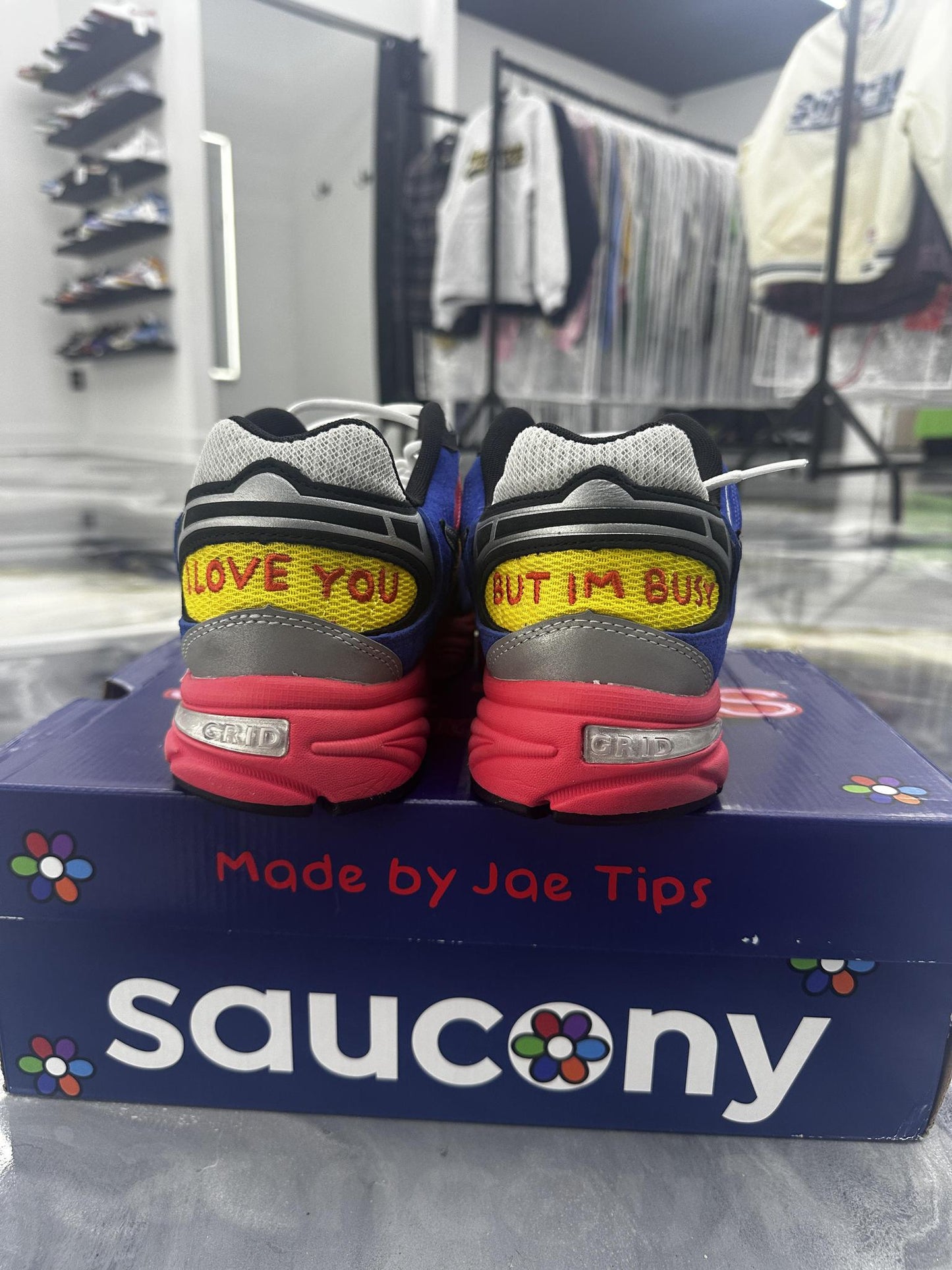 Saucony Grid jazz 9 x "Jae Tips I Love You But Im Busy" Used Size 13