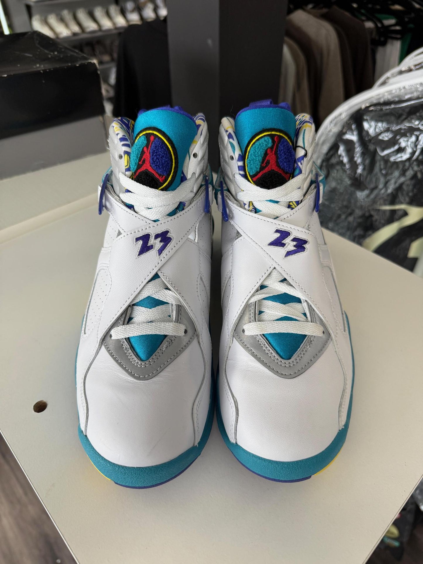 Jordan 8 "White Aqua" Used Size 7Y/8.5W