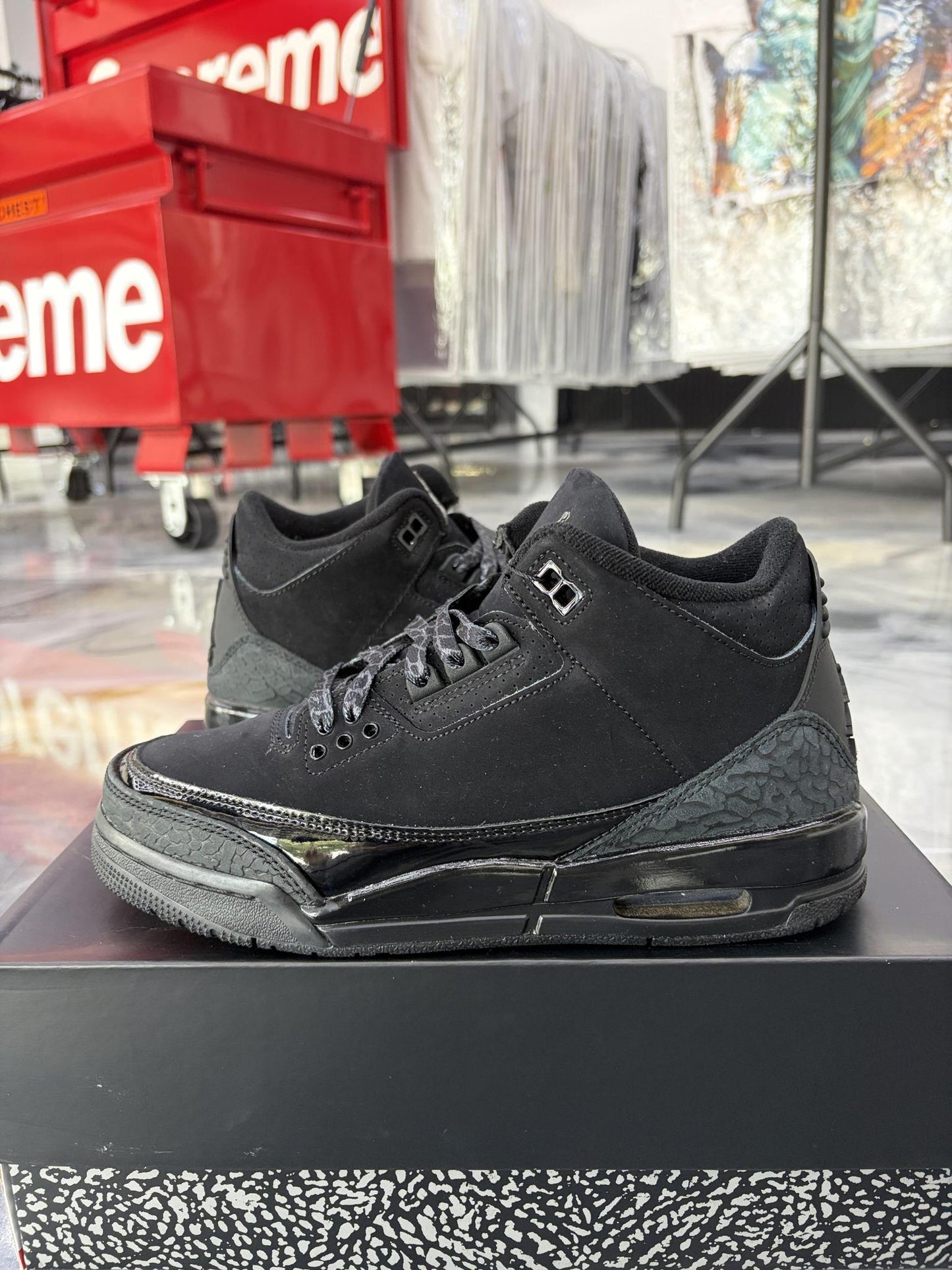 Jordan 3 "Black Cat" Used Size 6Y/7.5W