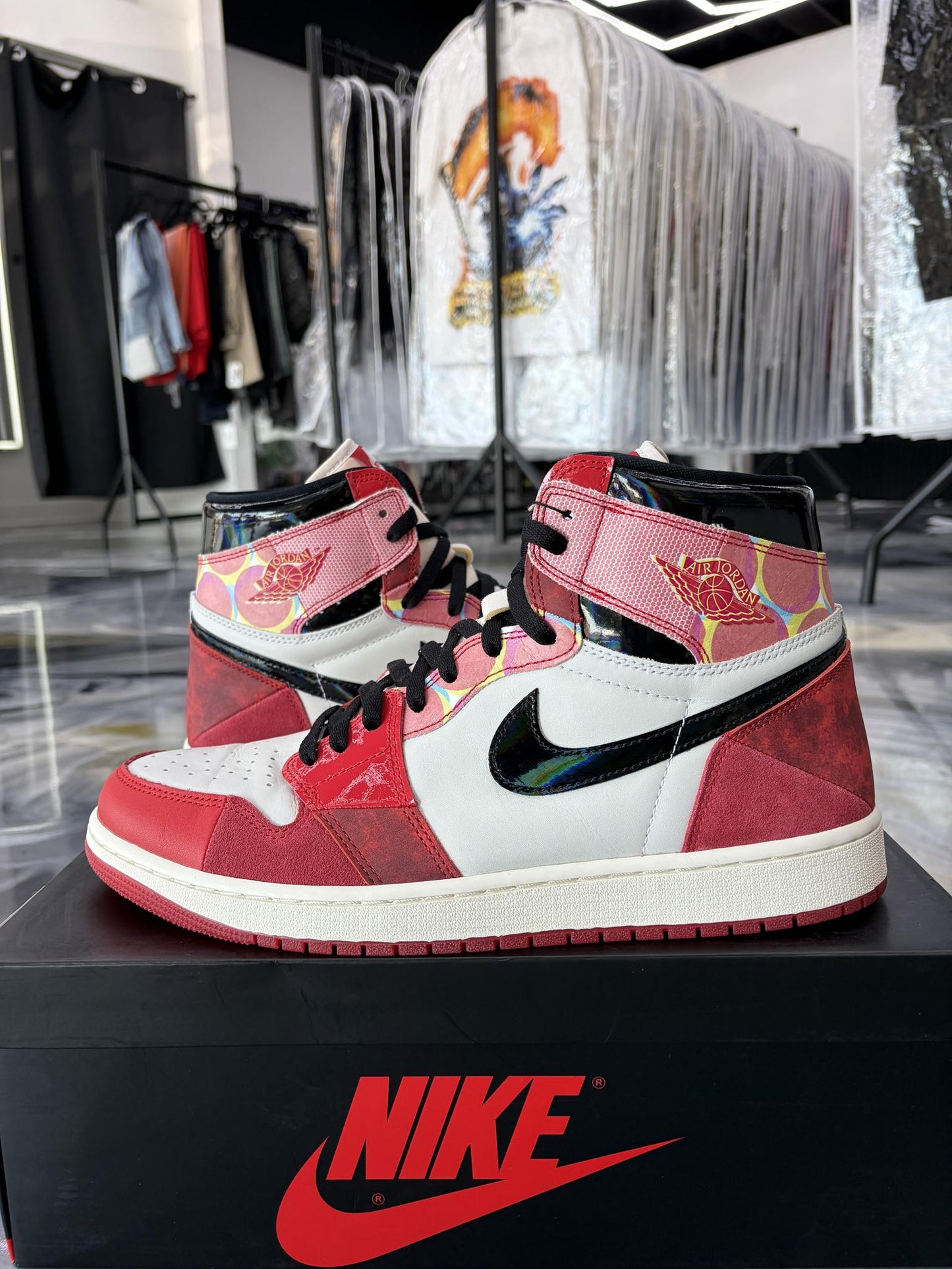 Jordan 1 "High Across There Spider-verse" Used Size 13