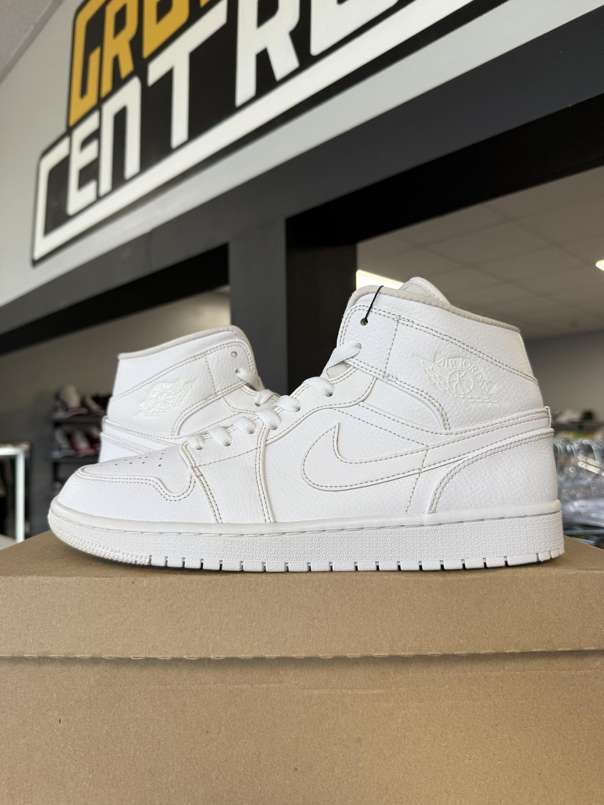 Jordan 1 Mid "Triple White" Used Size 10
