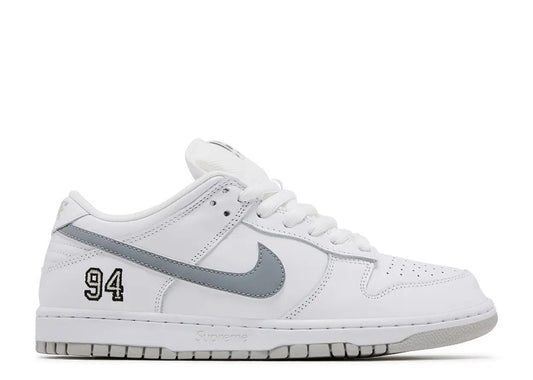 Nike SB Dunk Low "Supreme White Metallic"