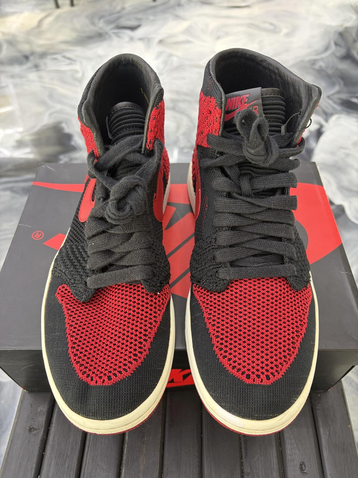 Jordan 1 "Bred Flyknit" Used Size 9