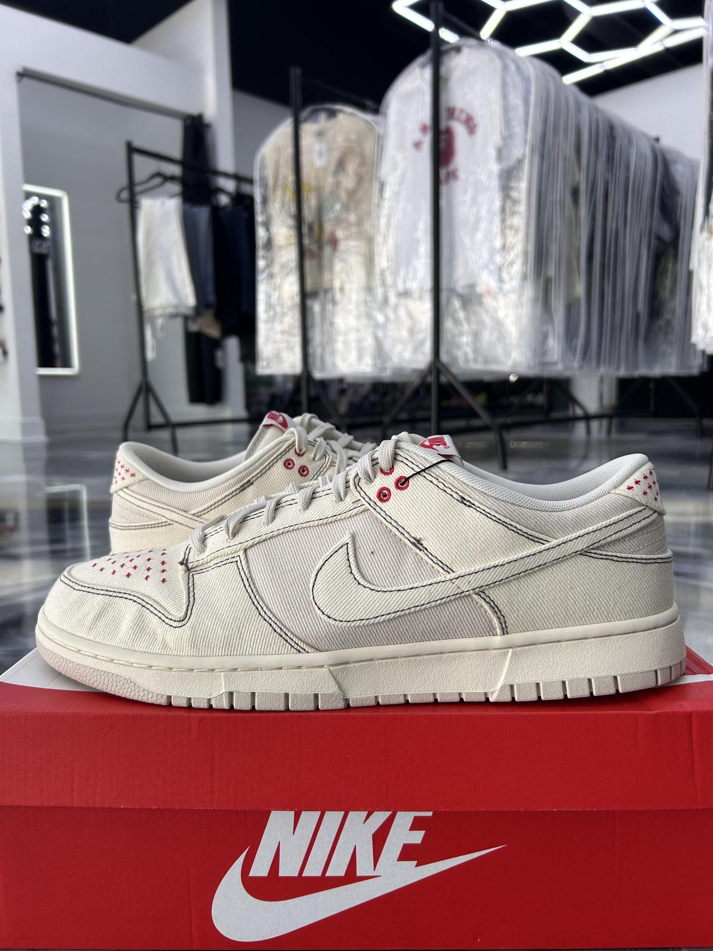 Nike Dunk Low "Sashiko Orewood Brown" Used Size 14